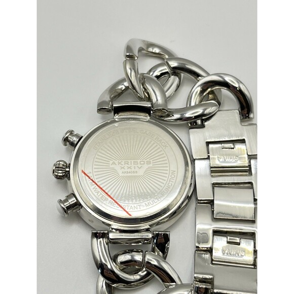 Akribos XXIV Watch Womens Stainless Twist Chain Quartz Multifunction NOB Working - Picture 6 of 9